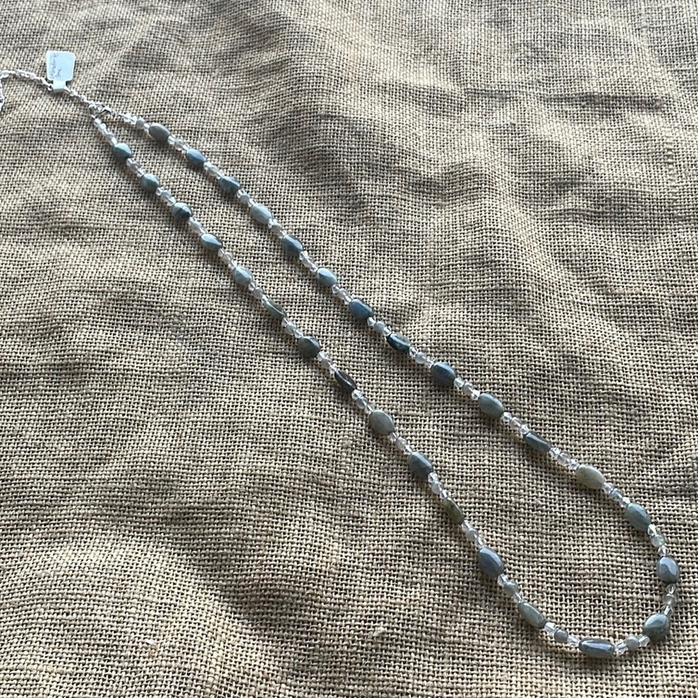Labradorite Stone & Crystal necklace adjustable Handmade New - Picture 3 of 11